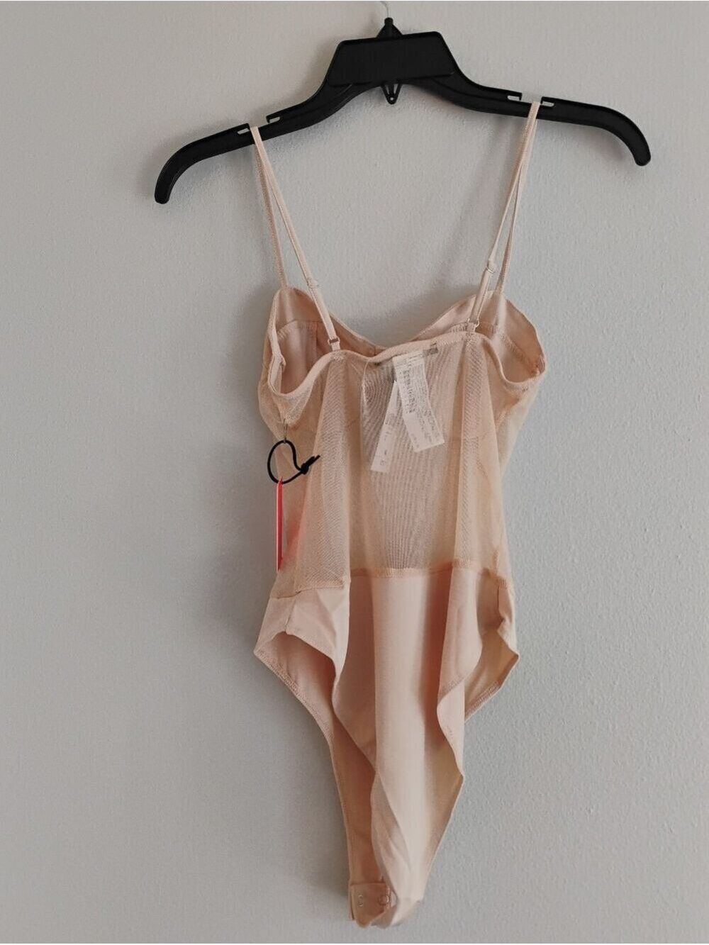 Sexy Forever 21 S,M,& L Available Sheer And Satin Light Pink/ Nude Bodysuit - Picture 4 of 6